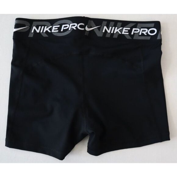 Nike Pro FV7838-010 Women's Sz M Black/White Dri-FIT 3" Biker Shorts - Picture 2 of 5